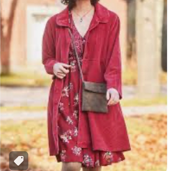 NWOT XL Red Corduroy April Cornell Coat Jacket woman’s Extra Large - Picture 2 of 5